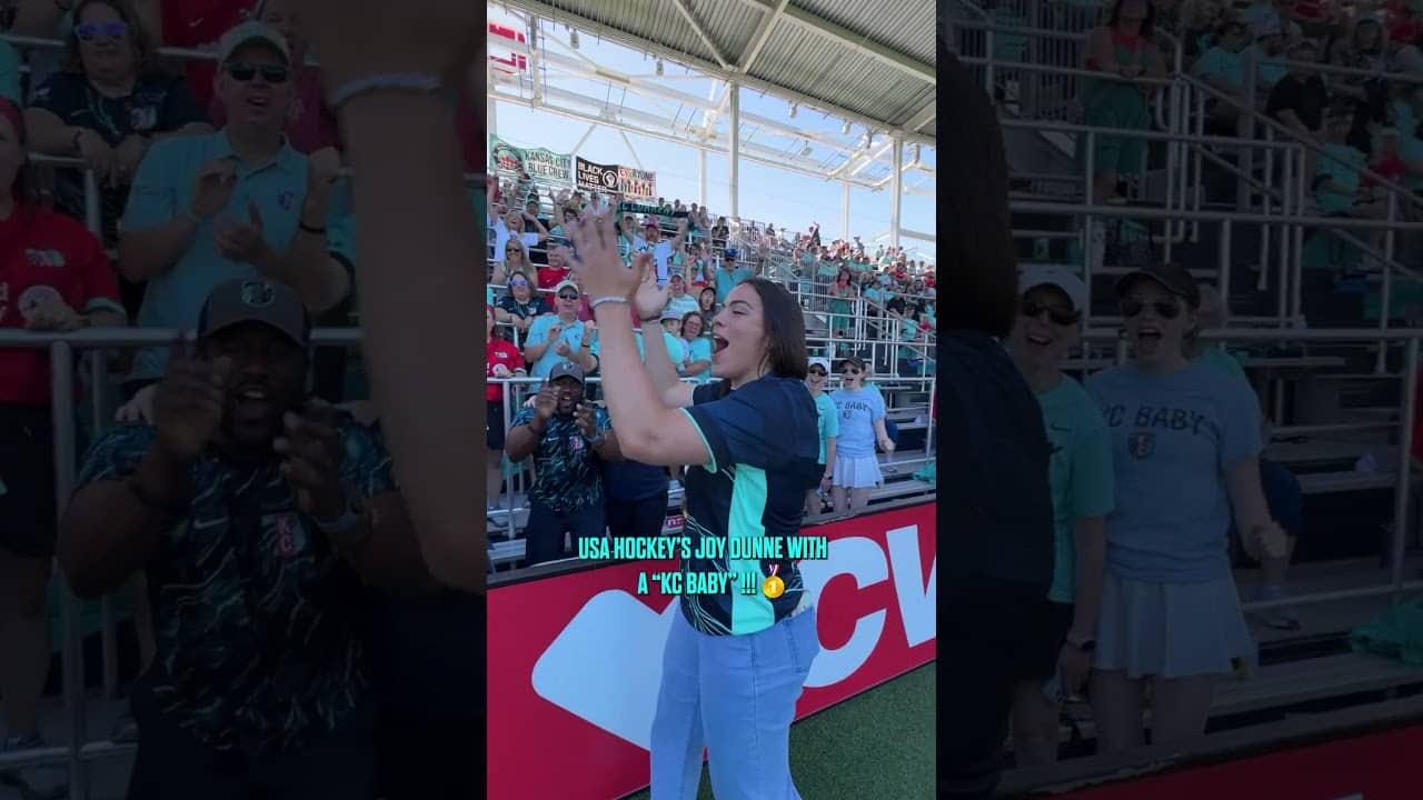 Team USA Gold Medalist Joy Dunne bringin' the energy in #kansascity #usa #hockey #womenssports #nwsl