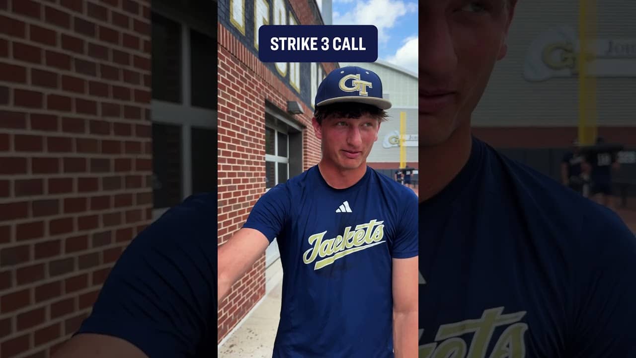 Georgia Tech baseball give their best strike 3 calls 🗣️👊 #shorts