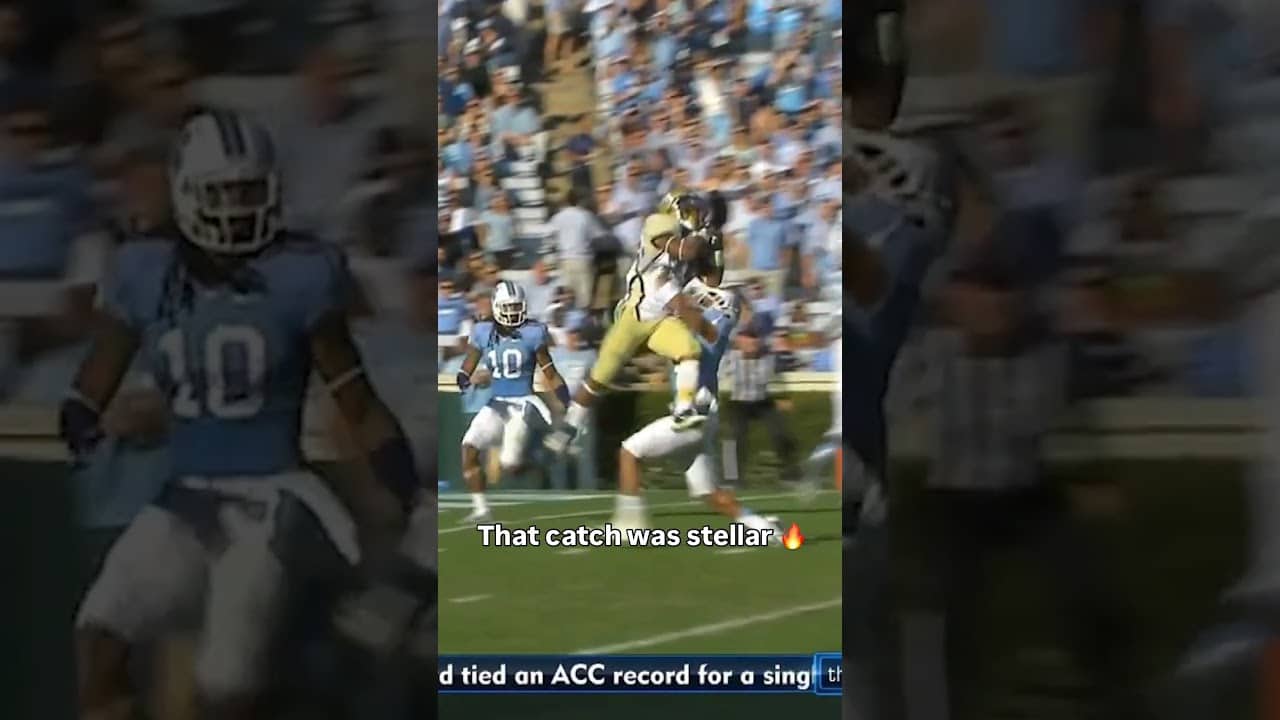 How did he hold onto that?! 😱 #georgiatech #accfootball #collegefootball