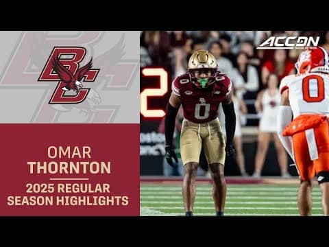 Omar Thornton 2025 Regular Season Highlights | Boston College S