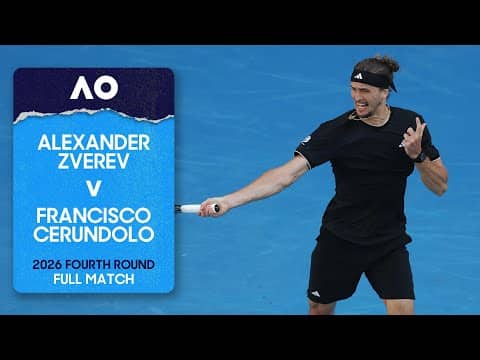 Alexander Zverev v Francisco Cerundolo Full Match | Australian Open 2026 Fourth Round