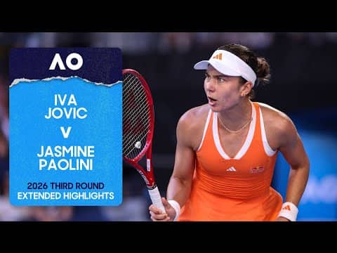 Iva Jovic v Jasmine Paolini Extended Highlights | Australian Open 2026 Third Round