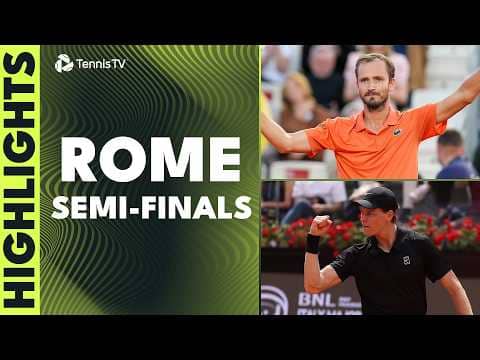 Ruud & Darderi Clash; Sinner vs Medvedev Halted By Rain | Rome 2026 Semi-Final Highlights