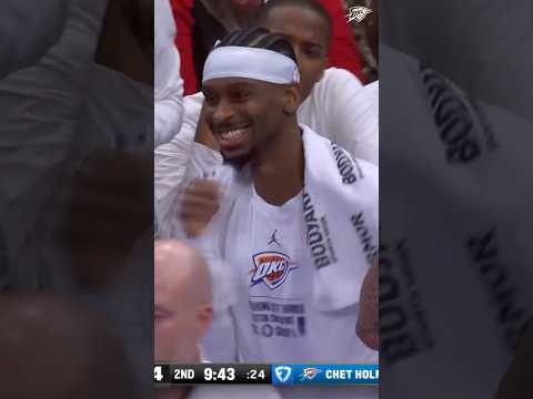 Came for the Chet dunk, stayed for the celly 🙂‍↕️ #okcthunder