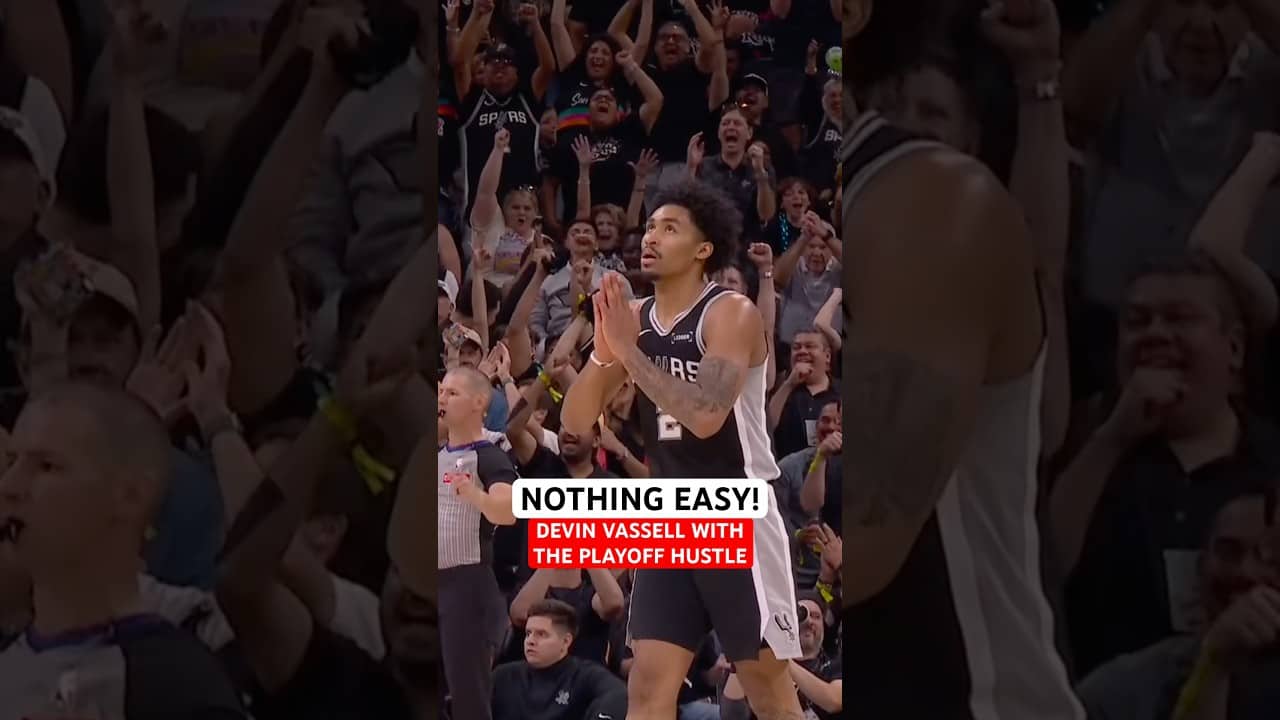 Devin Vassell not giving up an easy layup leads to a Dylan Harper three