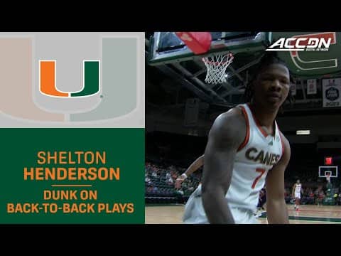 Miami's Shelton Henderson With Transition Dunks On Back-To-Back Plays