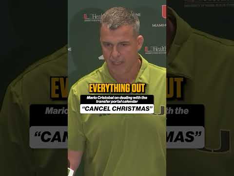 Mario Cristobal when asked about the transfer portal window opening January 2nd 🤣 #CFB #Miami #CFP