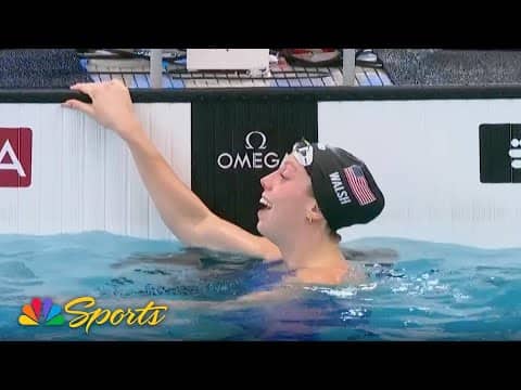 Gretchen Walsh SMASHES 50m butterfly world record at Swimming World Cup in Carmel | NBC Sports