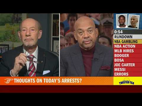 PTI react to FBI sports gambling arrests, Wemby & Joel Embiid on NBA opening night 👀