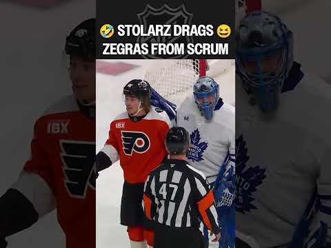 Stolarz takes Zegras for a stroll 🤣