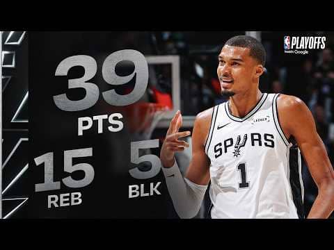 Victor Wembanyama Enters Elite Company with Historic Playoff Performance (39 PTS, 15 REB & 5 BLK) 🔥