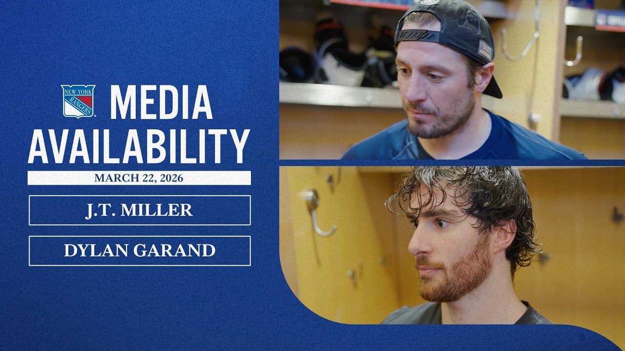 NYR vs WPG: J.T. Miller & Dylan Garand Postgame Media Availability | Mar. 22, 2026
