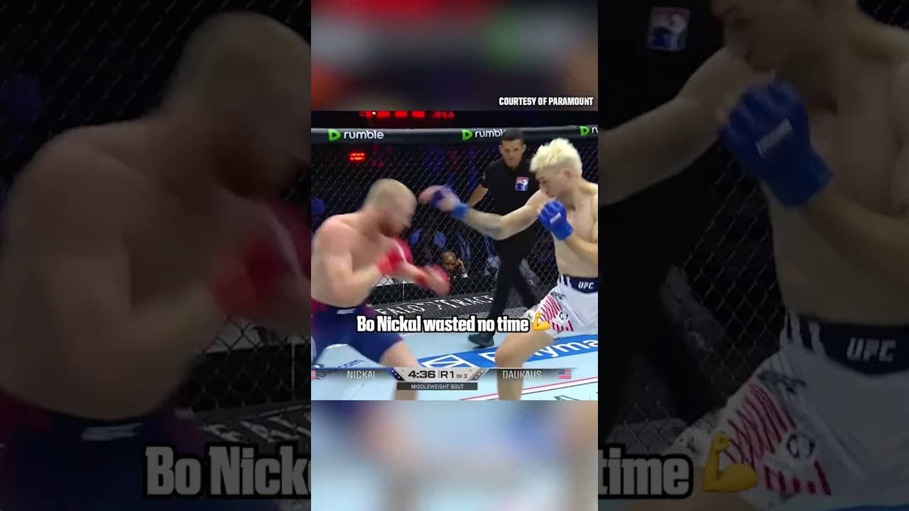 Bo Nickal with the quick takedown against Kyle Daukaus #UFCFreedom250 (via Paramount)