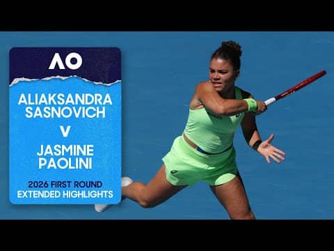 Aliaksandra Sasnovich v Jasmine Paolini Extended Highlights | Australian Open 2026 First Round