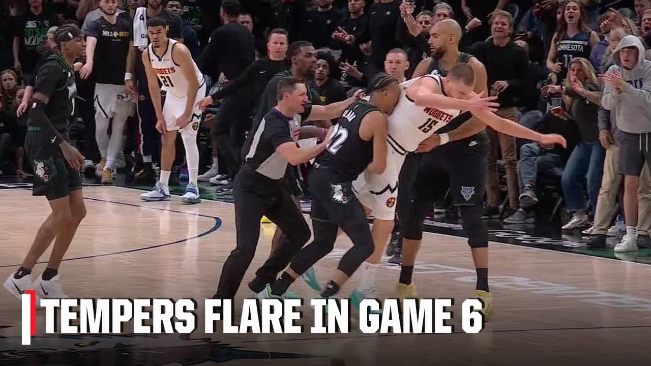 3 technical fouls handed out after scuffle with Nikola Jokic, Jaylen Clark & Naz Reid | NBA on ESPN