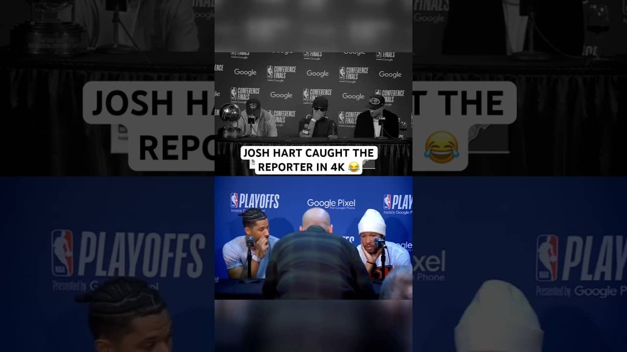 Josh Hart calls out reporter for eating wings during his presser 😂