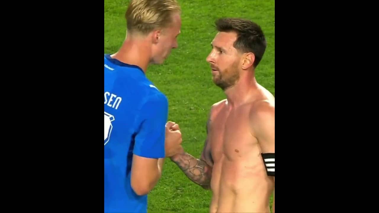 Iceland players wasted NO time asking Messi for his shirt after the whistle 😂💯