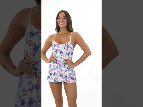 Sporti Starlet Printed Tummy Control Swim Dress | SwimOutlet.com