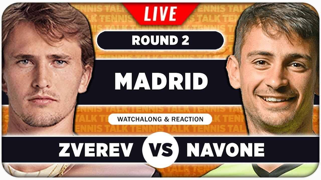 ZVEREV vs NAVONE • ATP Madrid 2026 • LIVE Tennis Watchalong