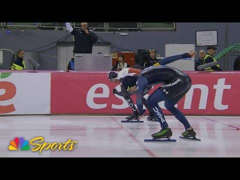 Jordan Stolz, Damian Zurek separated by 0.001 seconds in 500m battle at Hamar World Cup | NBC Sports