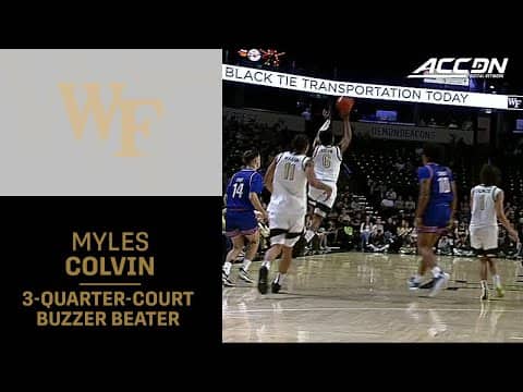 Wake Forest's Myles Colvin Makes A 3-Quarter-Court Buzzer Beater To End The 1st Half