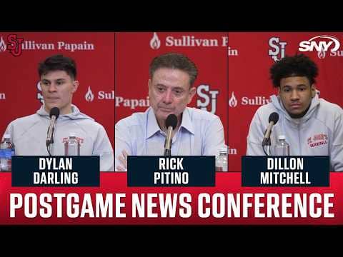 Rick Pitino, Dylan Darling and Dillon Mitchell on St. John’s 13th straight win