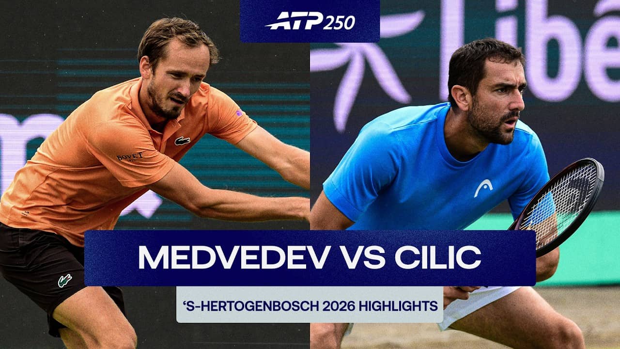 Daniil Medvedev vs. Marin Cilic Highlights | ‘s-Hertogenbosch 2026 Quarter-Final