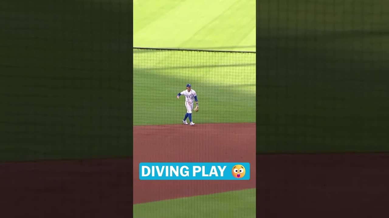 Bobby Witt Jr. went full extension on this diving grab 😲