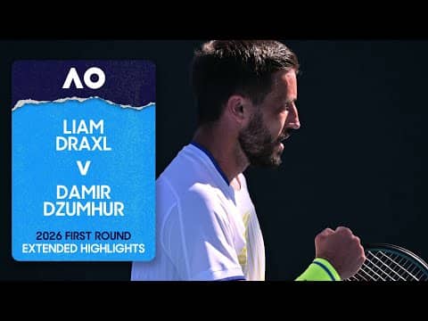 Liam Draxl v Damir Dzumhur Extended Highlights | Australian Open 2026 First Round
