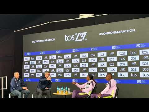 London Marathon WORLD RECORD Press Conference after first sub 2 hour performance by Sabastian Sawe