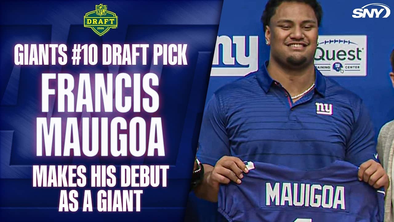 First-round draft pick Francis Mauigoa talks playing guard for the Giants, protecting QB Jaxson Dart