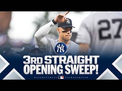 The Yankees SWEEP their opening series for the 3rd straight MLB season! 🧹 (Final 3 outs vs. Giants)
