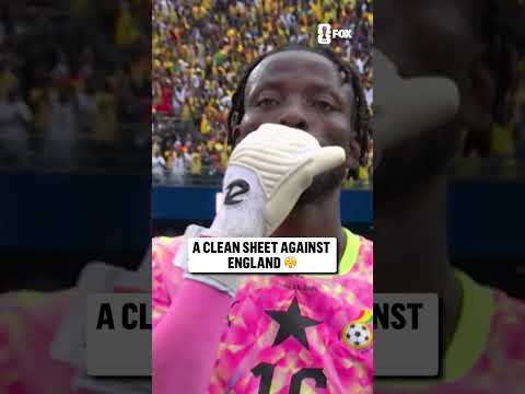 Ghana goalkeeper Benjamin Asare celebrates keeping England off the scoresheet 🇬🇭
