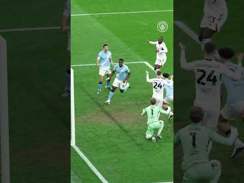 Marc Guéhi with his first goal for the club! ⚽️🎉 #football #mancity #slowmotion #shorts