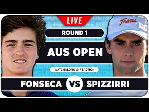 FONSECA vs SPIZZIRRI • Australian Open 2026 • LIVE Tennis Watchalong