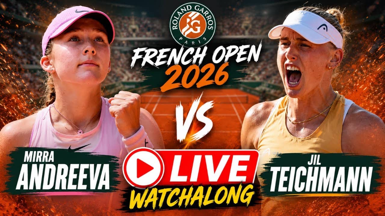 Mirra Andreeva vs Jil Teichmann | French Open Round 4 | Roland Garros 2026 | LIVE TENNIS WATCHALONG