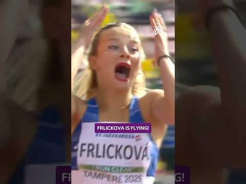 At #Tampere2025, Frlickova 🇸🇰 is flying! 🏃🏼‍♀️#U20Champs #athletics