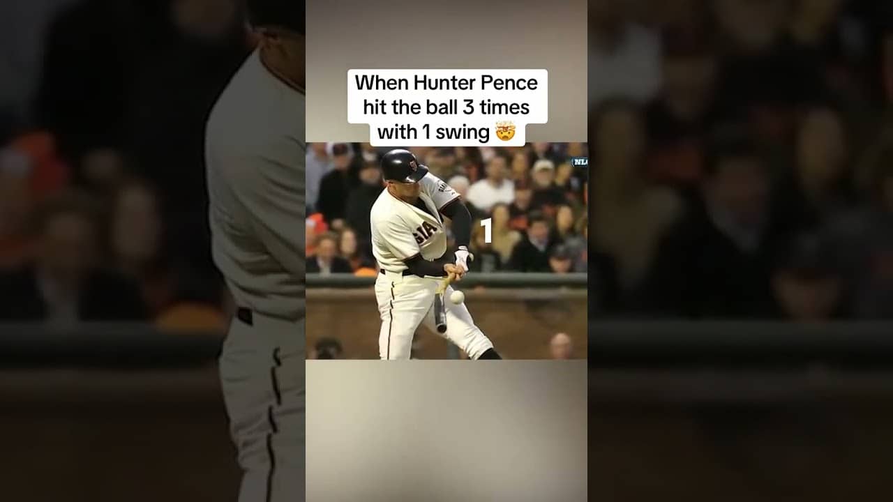 When Hunter Pence hit the ball 3 times with 1 swing 🤯 #mlb #baseball
