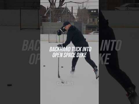BACKHAND TUCK INTO OPEN SPACE DEKE #hockeycoaching #hockeytraining