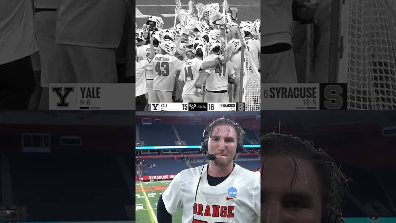 Syracuse lax goalie on his clutch, emotional performance 🥹 #shorts