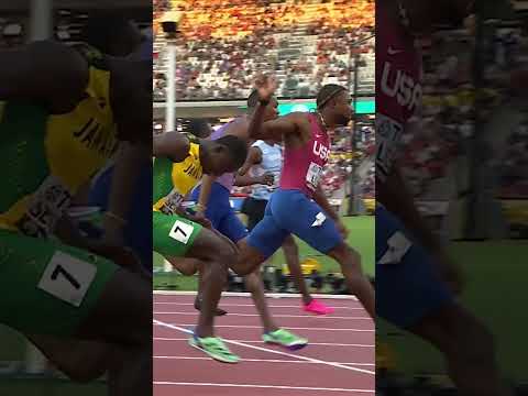 Noah Lyles storms to 100m gold in Budapest ‼️ #running #athlete #usa #sports #worldathletics