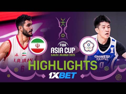 Iran 🇮🇷 vs Chinese Taipei | 1XBET Highlights | FIBA Asia Cup 2025