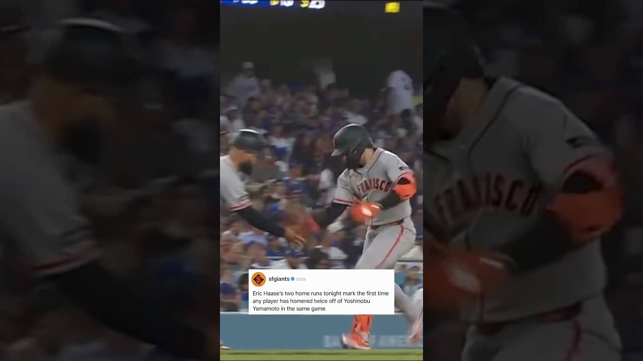 Eric Haase: the first catcher in Giants history to homer twice in a game at Dodger Stadium