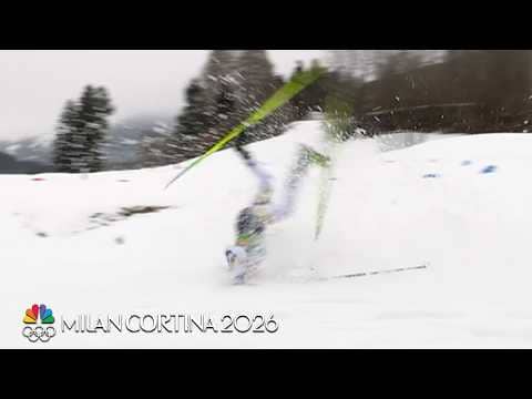Sweden's Ebba Andersson topples head-over-skis in relay | Winter Olympics 2026 | NBC Sports