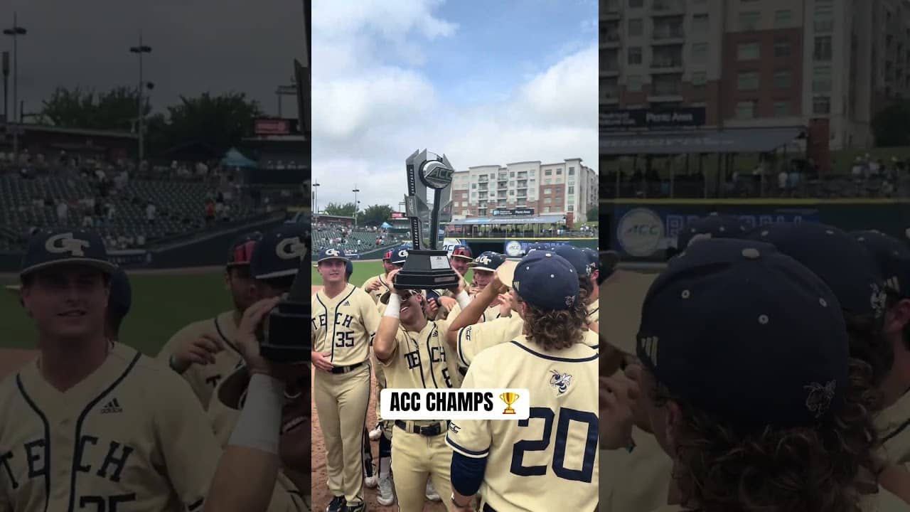 Hoist that trophy high, the Yellow Jackets are ACC Tournament CHAMPIONS‼️ #georgiatech #baseball