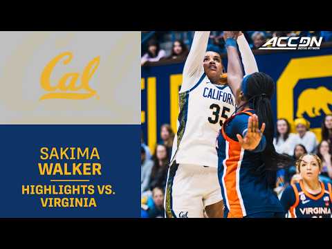 Cal Center Sakima Walker Highlights vs. Virginia