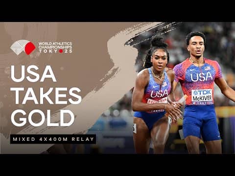 USA defends mixed 4x400m relay with championship record | World Athletics Championships 25