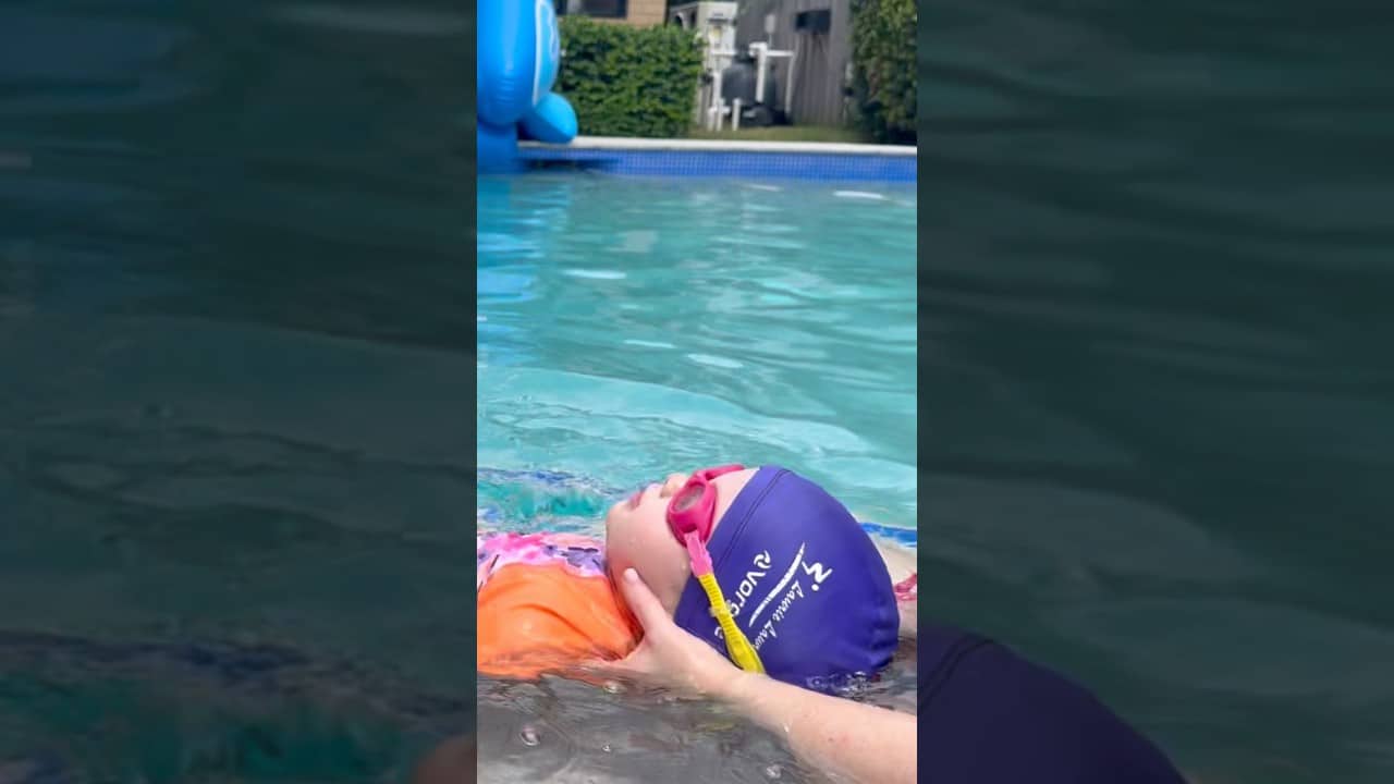 Back Floating With Support #floating #swim #swimming #learntoswim