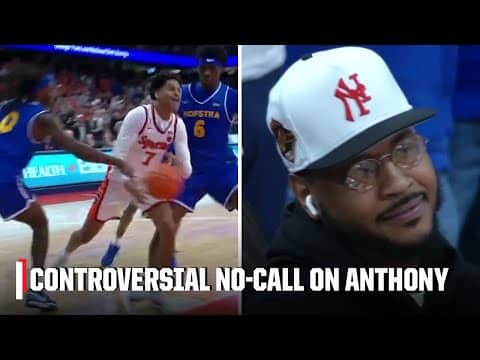 Carmelo Anthony unhappy after no-call on Kiyan Anthony in final seconds of Hofstra vs. Syracuse 👀