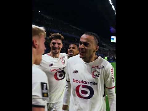 La célébration d'Ethan Mbappé, Hamza Igamane et Hakon Haraldsson sur le but du LOSC 🥳